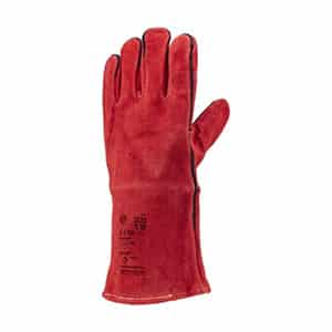 Gants de soudeur en croûte de vachette rouge