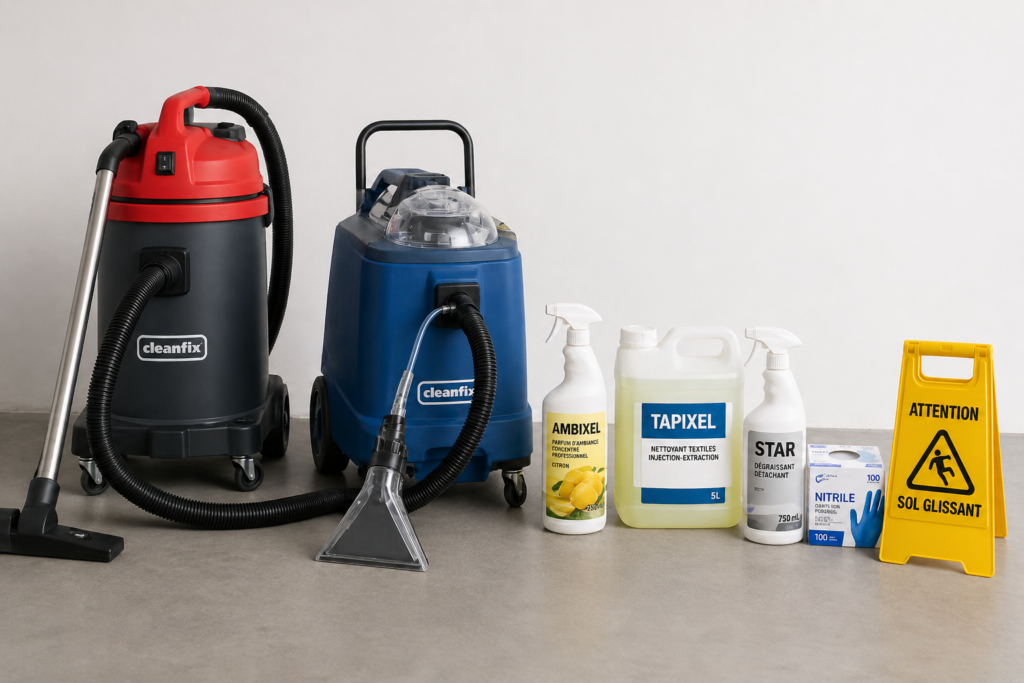 Kit pour entretien tapis et moquette tout en un pour entreprise de nettoyage