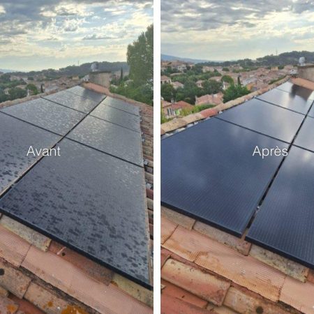 nettoyage panneau solaire avant apres